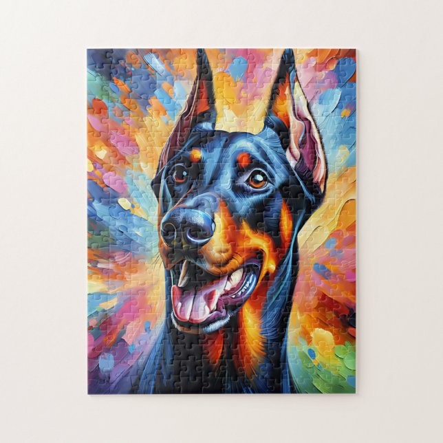 Puzzle Portrait de chien Doberman Pinscher Impression d'a (Vertical)