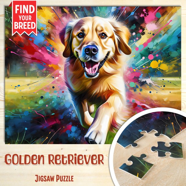 Puzzle Portrait de Chien Golden Retriever Impression d'Ar (Créateur téléchargé)
