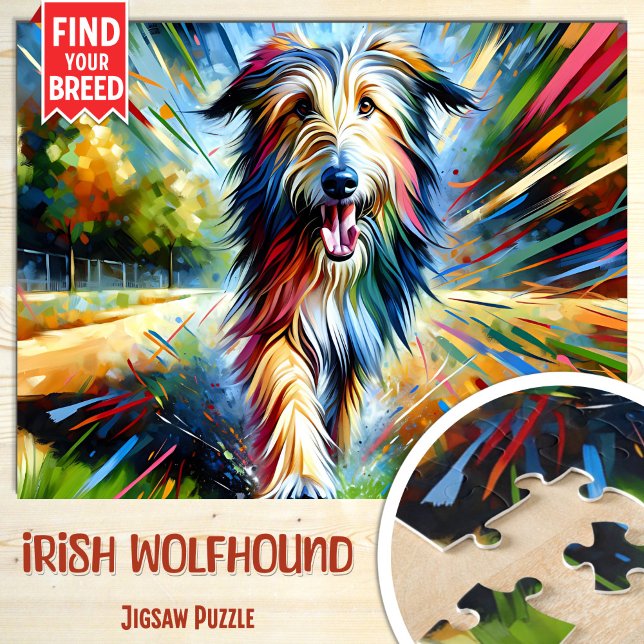 Puzzle Portrait de chien Irish Wolfhound Impression d'art (Créateur téléchargé)