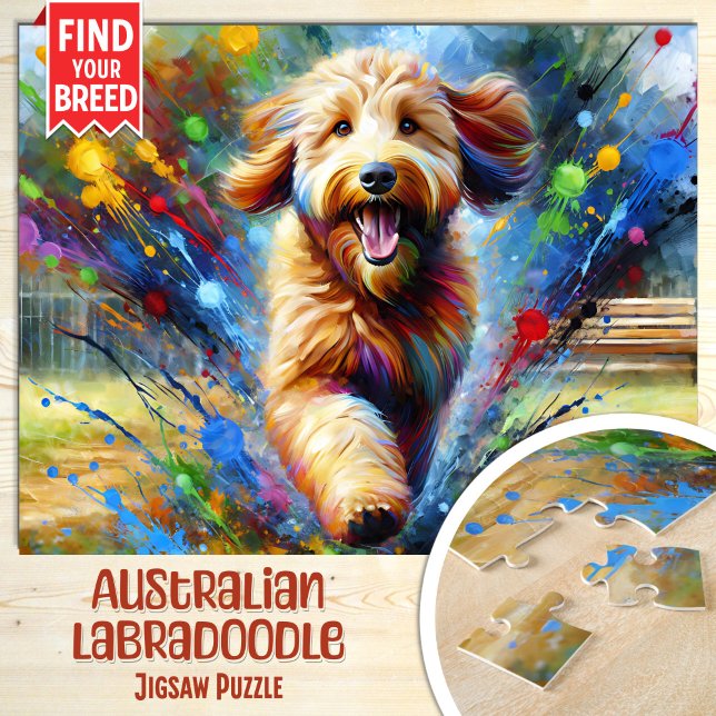 Puzzle Portrait de chien Labradoodle australien en acryli (Créateur téléchargé)