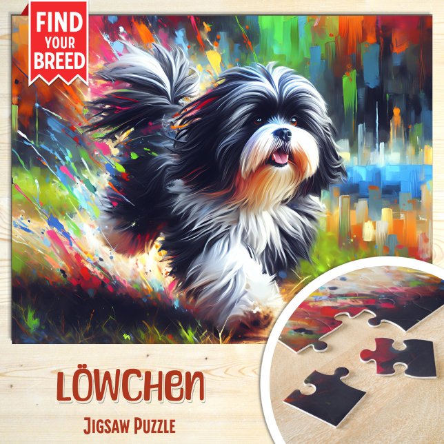 Puzzle Portrait de chien Lowchen Impression d'art acryliq (Créateur téléchargé)