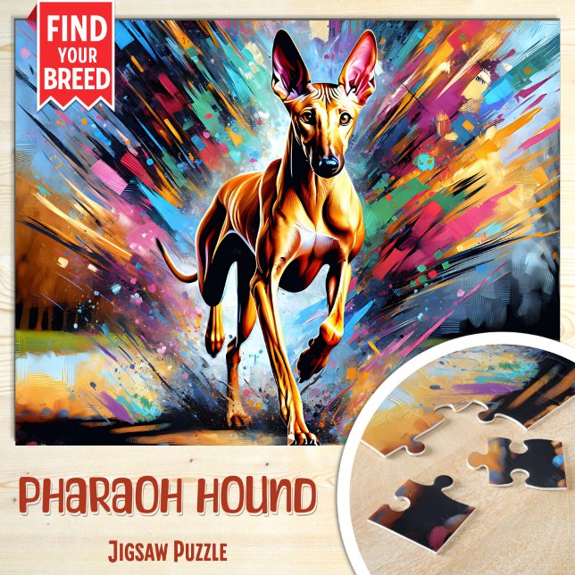 Puzzle Portrait de chien Pharaoh Hound Impression d'art e (Créateur téléchargé)