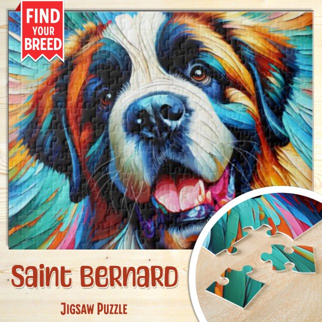Puzzle Portrait de chien Saint-Bernard Impression d'art e (Créateur téléchargé)