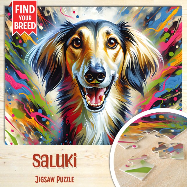 Puzzle Portrait de chien Saluki Impression d'art acryliqu (Créateur téléchargé)