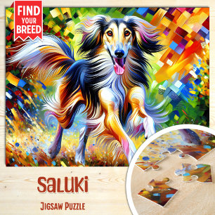 Puzzle Portrait de chien Saluki Impression d'art acryliqu
