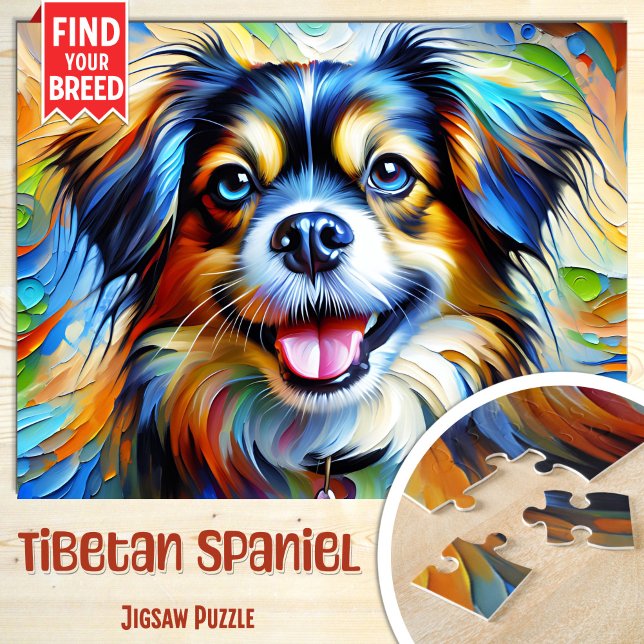 Puzzle Portrait de Chien Spaniel Tibétain Impression d'Ar (Créateur téléchargé)