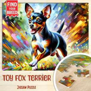 Puzzle Portrait de chien Toy Fox Terrier Impression d'art