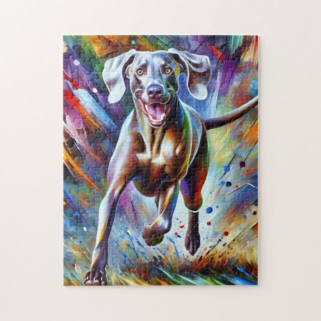 Puzzle Portrait de chien Weimaraner Impression d'art en a (Vertical)