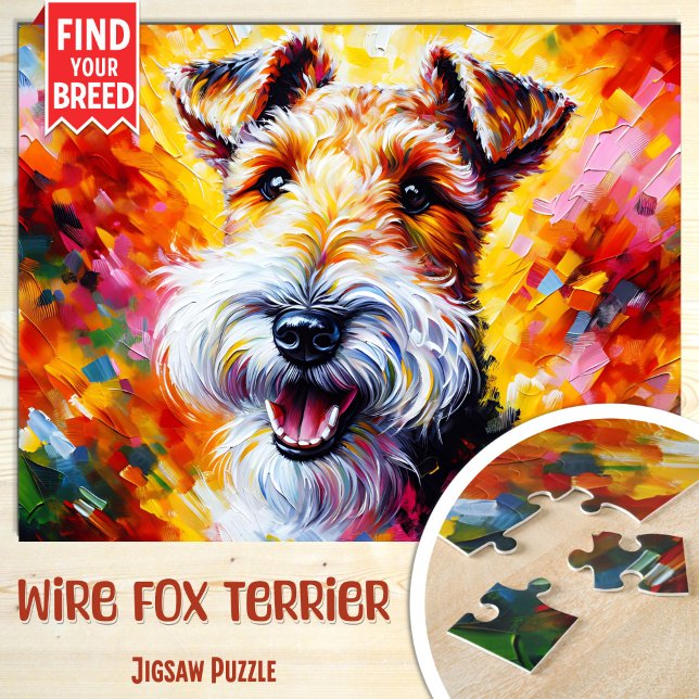 Puzzle Portrait de chien Wire Fox Terrier Impression d'ar (Créateur téléchargé)