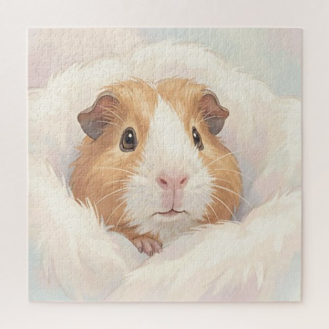 Puzzle Portrait de cochon d'Inde adorable et duveteux (Vertical)