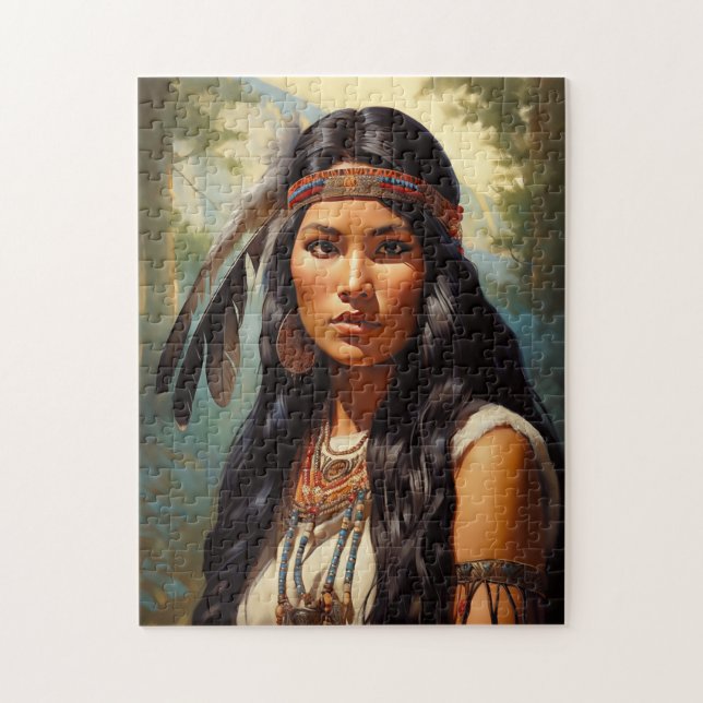 Puzzle Portrait de femme amérindienne (Vertical)