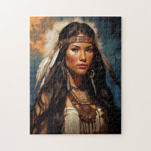Puzzle Portrait de femme amérindienne