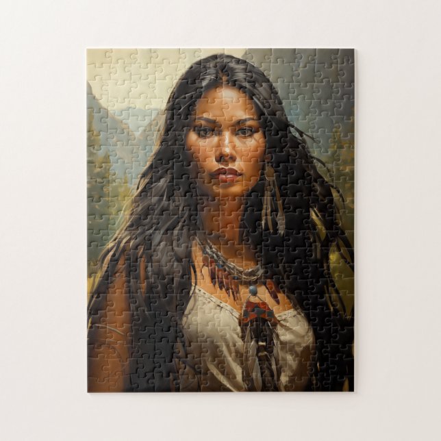 Puzzle Portrait de femme amérindienne (Vertical)