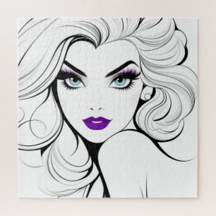Puzzle Portrait de femme d'art de mode