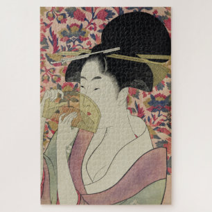 Puzzle Portrait de Geisha Vintage Magnifique avec un Peig