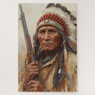 Puzzle Portrait de Geronimo, chef de guerre indien