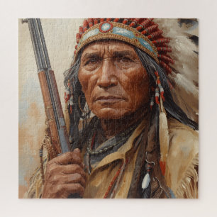 Puzzle Portrait de Geronimo, chef de guerre indien