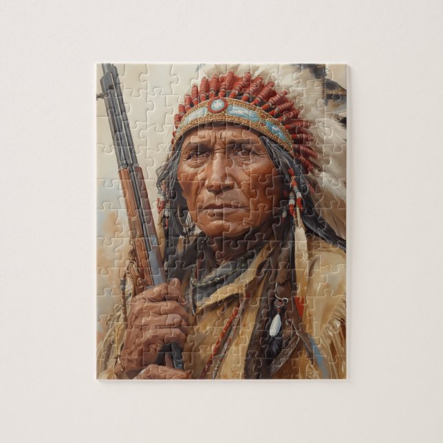 Puzzle Portrait de Geronimo, chef de guerre indien (Vertical)