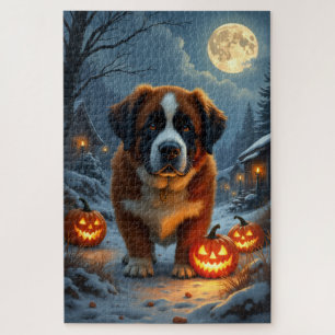 Puzzle Portrait de Halloween hanté de Saint-Bernard alpin