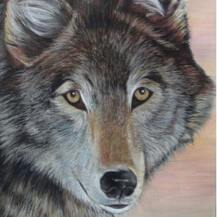 Puzzle portrait de la faune peinture de loup gris