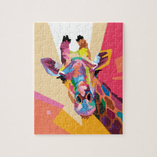 Puzzle Portrait de la Girafe de Pop Art coloré