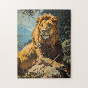 Puzzle Portrait de lion vintage