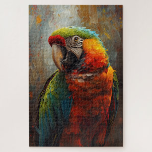 Puzzle Portrait de perroquet artistique - Peinture à l'hu