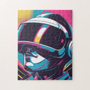 Puzzle Portrait de personnage futuriste portant un casque