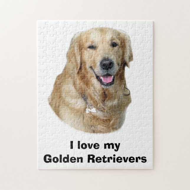 Puzzle Portrait de photo de chien de golden retriever (Vertical)
