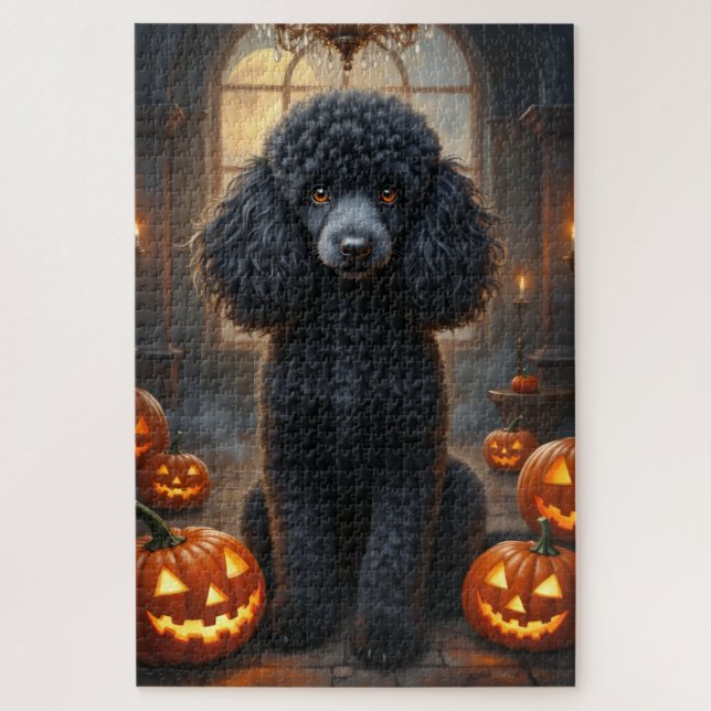 Puzzle Portrait de Poodle gothique de bal pour Halloween  (Vertical)