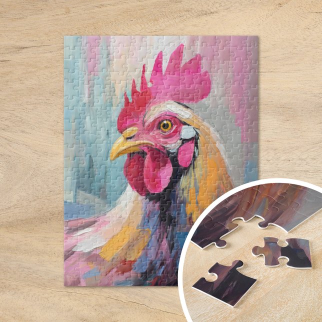 Puzzle Portrait de poulet Art Abstrait moderne (Créateur téléchargé)