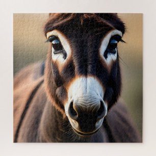Puzzle Portrait de près d'un âne curieux