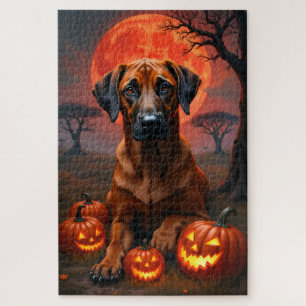 Puzzle Portrait de Rhodesian Ridgeback sous la Lune de Sa