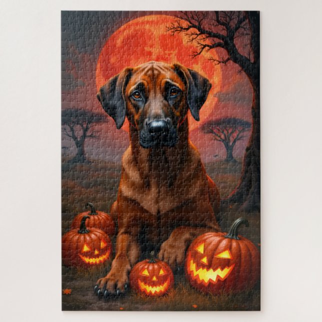 Puzzle Portrait de Rhodesian Ridgeback sous la Lune de Sa (Vertical)