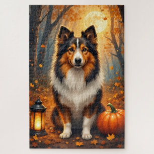 Puzzle Portrait de Shetland Sheepdog pour la fête d'Hallo