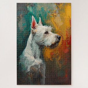 Puzzle Portrait de Terrier Artistique Peinture à l'Huile