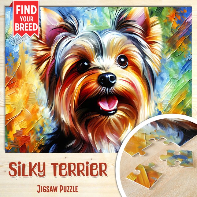 Puzzle Portrait de Terrier Silky - Impression d'art en ac (Créateur téléchargé)