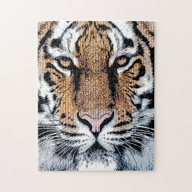Puzzle Portrait de tigre en style Presse Graphique (Vertical)