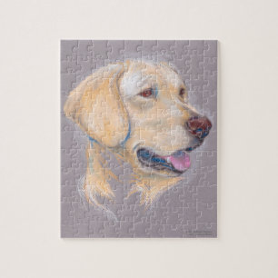 Puzzle Portrait de trieur du Labrador jaune