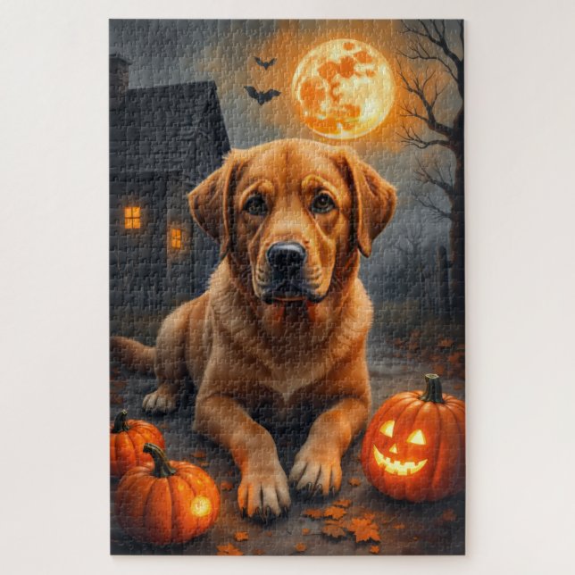 Puzzle Portrait d'Halloween confortable de Labrador Retri (Vertical)