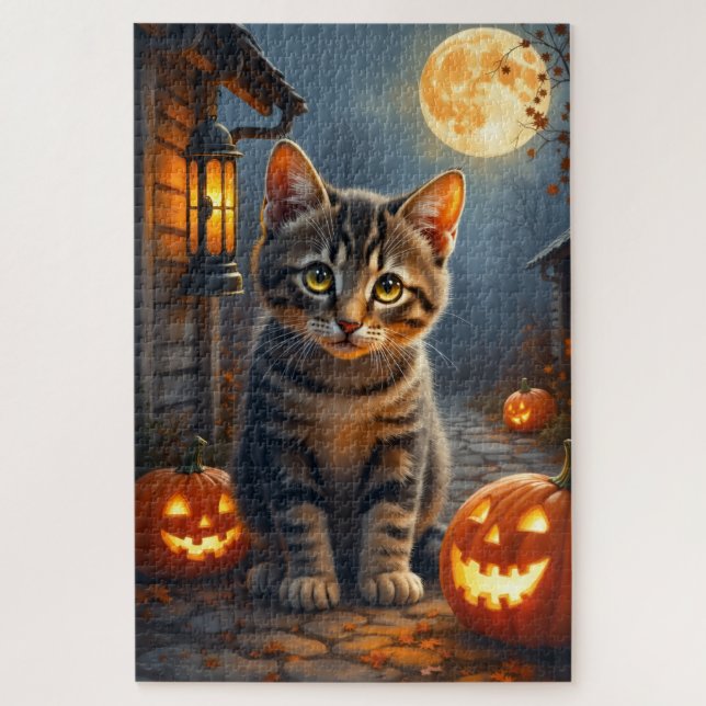 Puzzle Portrait d'Halloween de l'Américain Shorthair (Vertical)