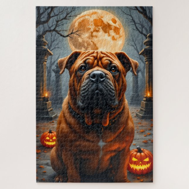 Puzzle Portrait d'Halloween de Shar-Pei dans un Temple Ha (Vertical)