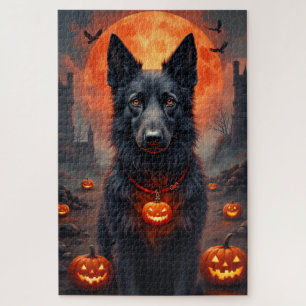 Puzzle Portrait d'Halloween gothique de lévrier irlandais