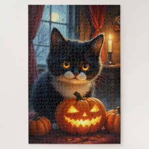 Puzzle Portrait d'Halloween gothique d'Exotic Shorthair