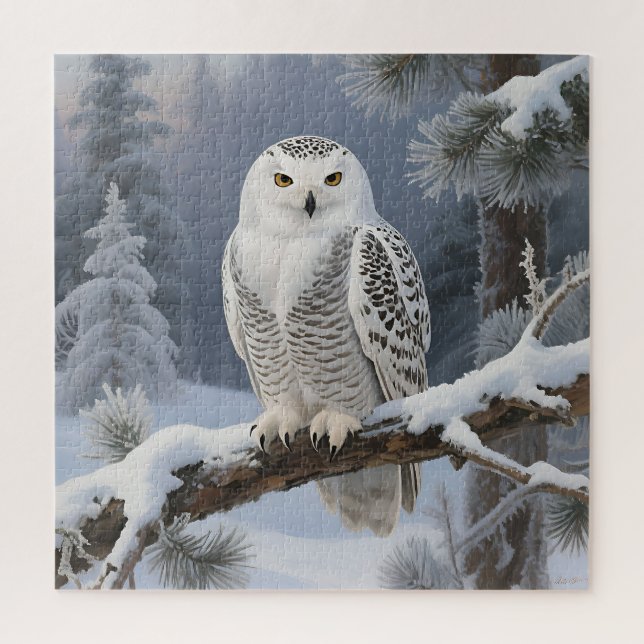 Puzzle Portrait d'hiver de Harfang des neiges (Vertical)