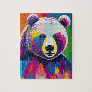 Puzzle Portrait d'ours coloré