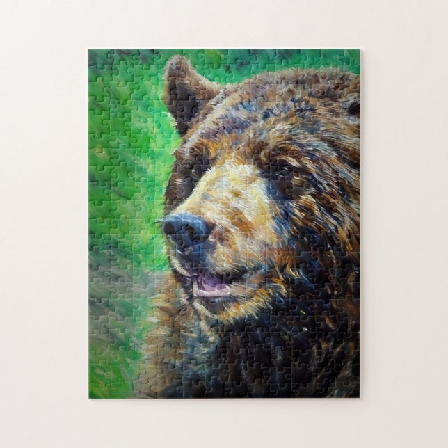 Puzzle Portrait d'ours noir Pastel (Vertical)