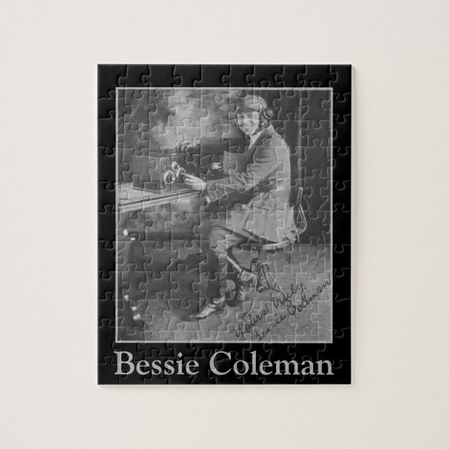 Puzzle Portrait du pilote afro-américain Bessie Coleman (Vertical)