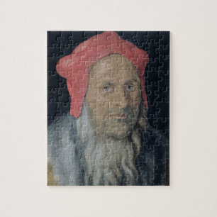 Puzzle Portrait d'un homme barbu dans Red Hat, 1520