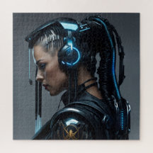 Portrait d'une belle cyberpunk